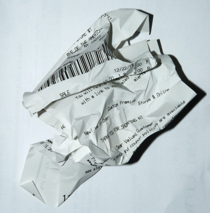 crumpled receipt