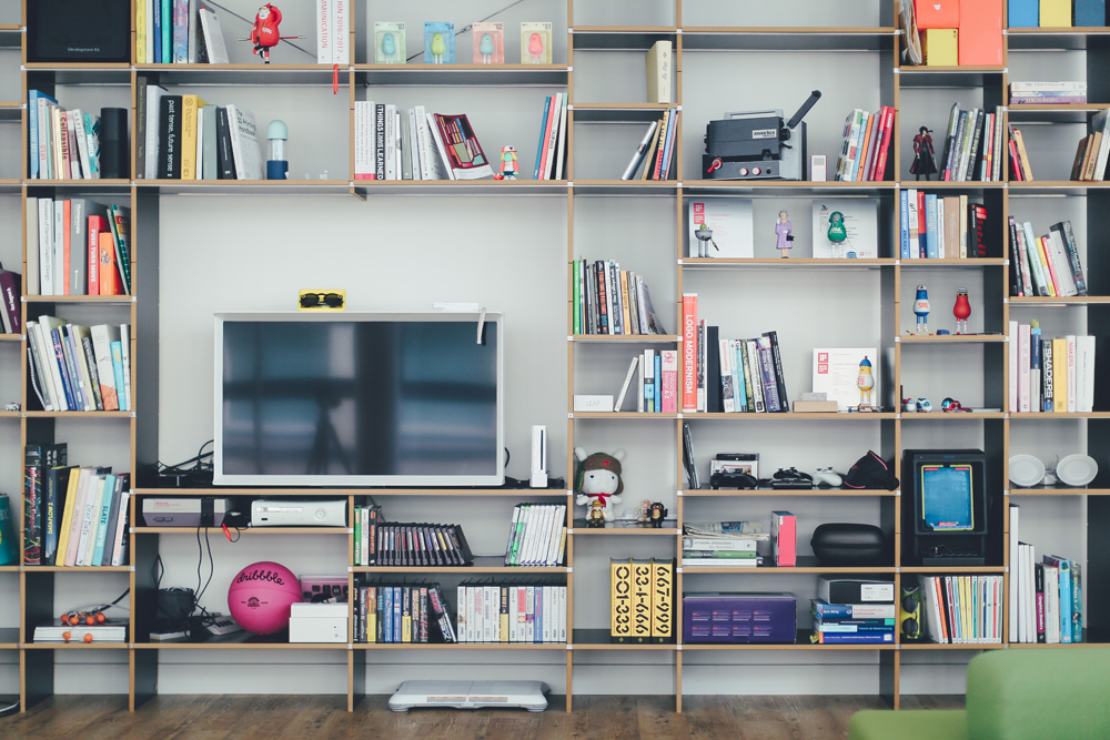 tv inside entertainment center